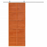 Vidaxl schuifdeur 80x208 cm massief grenenhout wasbruin