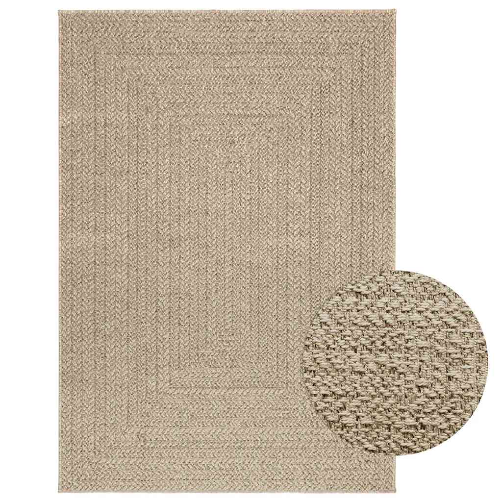 Vidaxl vloerkleed zizur beige binnen en buiten 120x170 cm jute look