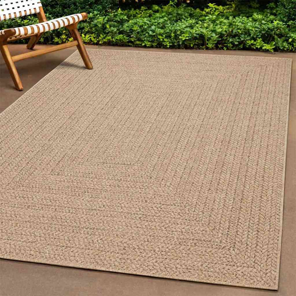 Vidaxl vloerkleed zizur beige binnen en buiten 240x340 cm jute look