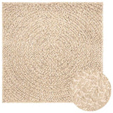 Vidaxl vloerkleed zizur beige binnen en buiten 240x240 cm jute look