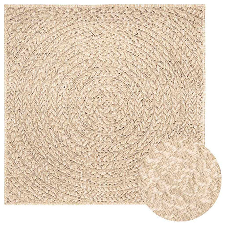 Vidaxl vloerkleed zizur beige binnen en buiten 240x240 cm jute look
