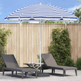 Vidaxl strandparasol blauw en wit 263 x 263 x 272 cm