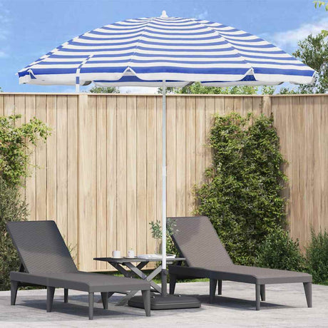 Vidaxl strandparasol blauw en wit 263 x 263 x 272 cm