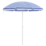 Vidaxl strandparasol blauw en wit 263 x 263 x 272 cm