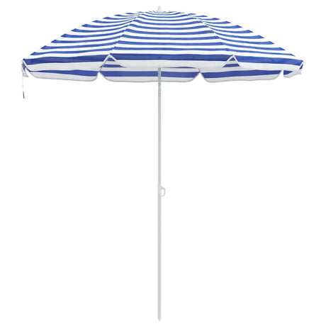 Vidaxl strandparasol blauw en wit 263 x 263 x 272 cm