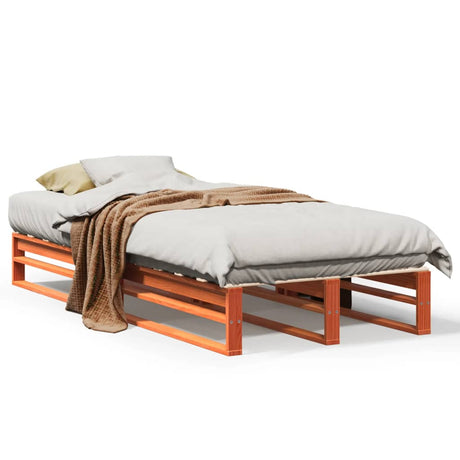 Vidaxl bedframe zonder matras massief grenenhout wasbruin 90x190 cm