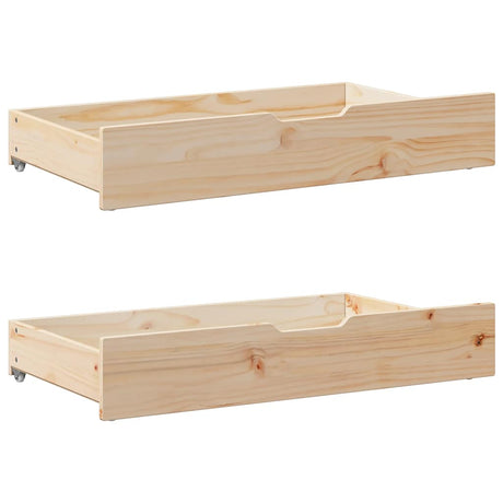 Vidaxl bedlades 2 st met wieltjes 95x55x17 cm massief grenenhout