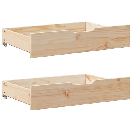 Vidaxl bedlades 2 st met wieltjes 85x55x17 cm massief grenenhout
