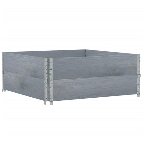 Vidaxl palletopzetranden 2 st 100x100 cm massief grenenhout grijs