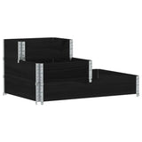 Vidaxl verhoogde plantenbak 3-laags 120x80 cm massief grenenhout zwart