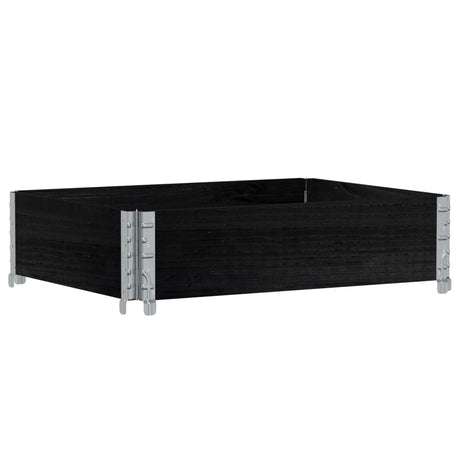 Vidaxl plantenbak 80x60 cm massief grenenhout zwart
