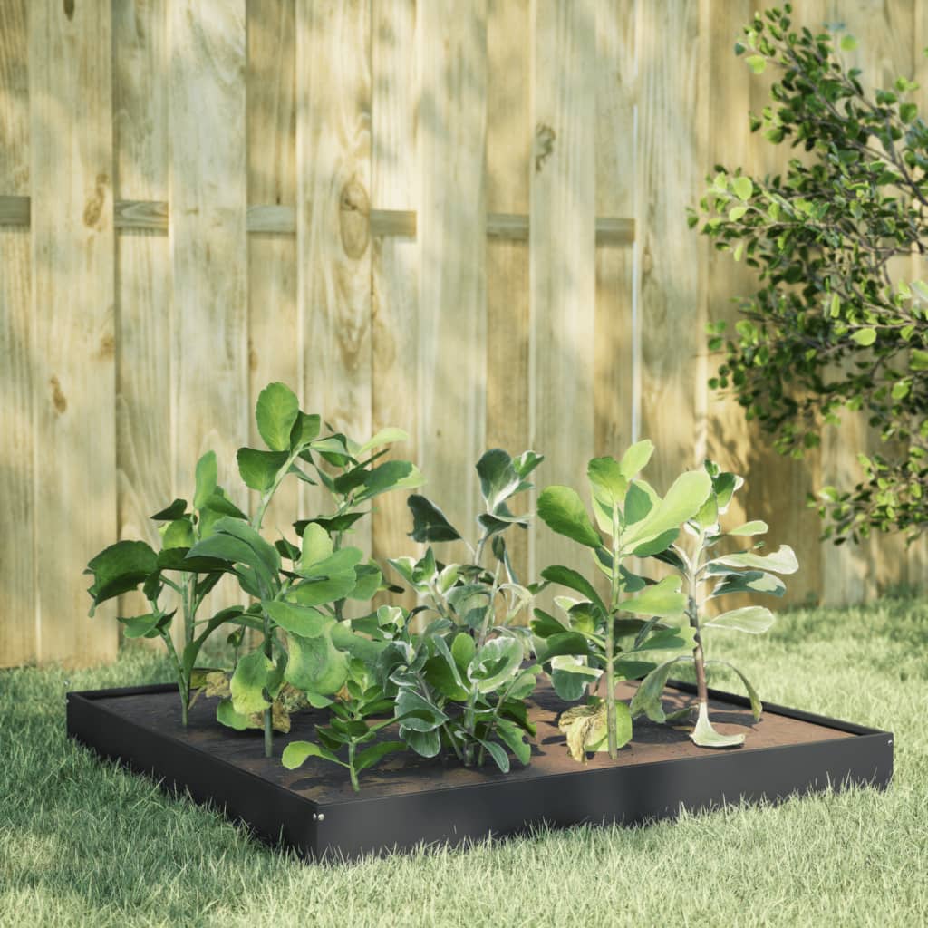 Vidaxl plantenbak verhoogd 100x100x18,5 cm staal antracietkleurig