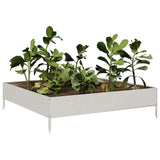 Vidaxl plantenbak verhoogd 100x100x26 cm roestvrijstaal