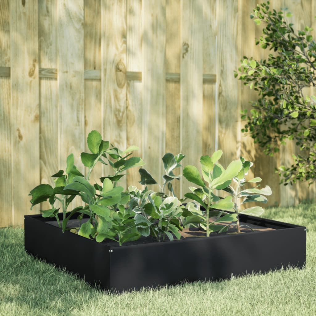 Vidaxl plantenbak verhoogd 100x100x33,5 cm staal zwart