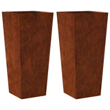 Vidaxl plantenbakken 2 st 35x35x75 cm weervast staal