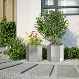 Vidaxl plantenbakken 2 st zeshoek 46x40x45 cm roestvrijstaal