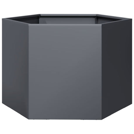 Vidaxl plantenbak zeshoek 69x60x45 cm staal antracietkleurig
