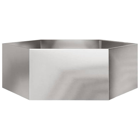 Vidaxl plantenbak zeshoek 138x120x45 cm roestvrijstaal