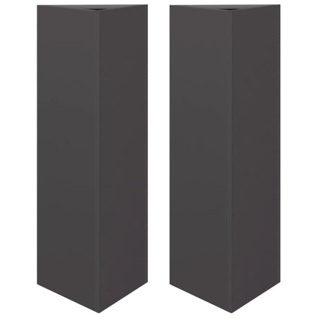 Vidaxl plantenbakken 2 st driehoek 30x26x75 cm staal zwart