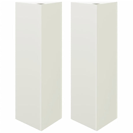 Vidaxl plantenbakken 2 st driehoek 30x26x75 cm staal wit
