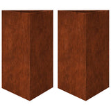 Vidaxl plantenbakken 2 st driehoekig 50x43x75 cm weervast staal