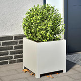 Vidaxl plantenbak 40x40x40 cm staal wit