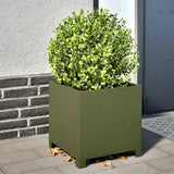 Vidaxl plantenbakken 2 st 40x40x40 cm staal olijfgroen