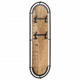 Vidaxl wandkapstokken 2 st met 4 haken massief ruw mangohout