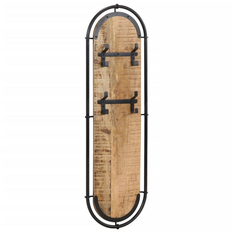 Vidaxl wandkapstokken 2 st met 4 haken massief ruw mangohout