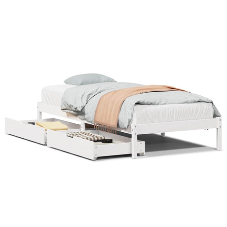 Vidaxl bedframe zonder matras massief grenenhout wit 90x200 cm