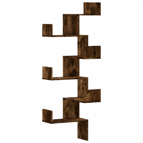Vidaxl hoekwandschap 45x45x147 cm bewerkt hout gerookt eikenkleurig