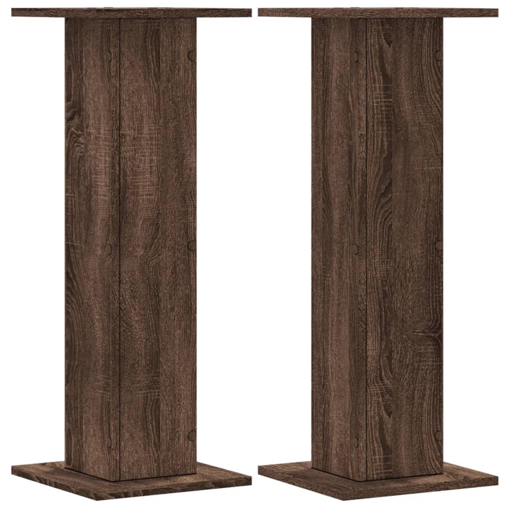 VidaXL Speakerstandaards 2 st 30x30x80 cm bewerkt hout bruin eiken