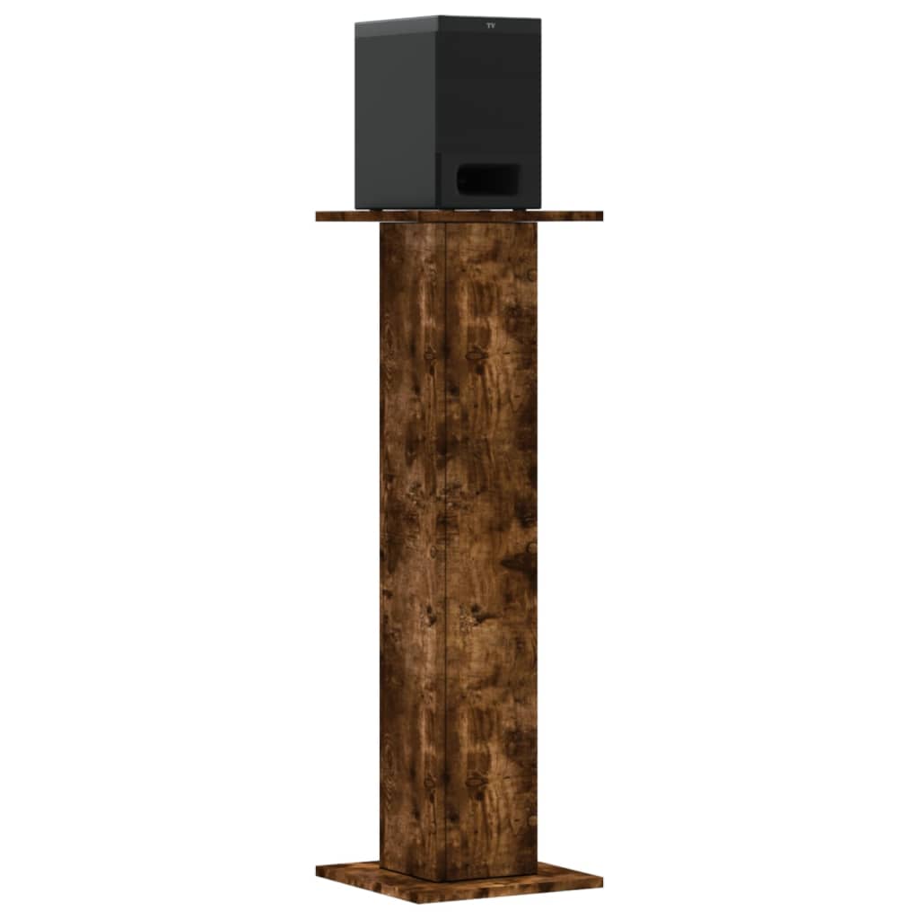 VidaXL Speakerstandaards 2 st 30x30x95 cm bewerkt hout gerookt eiken