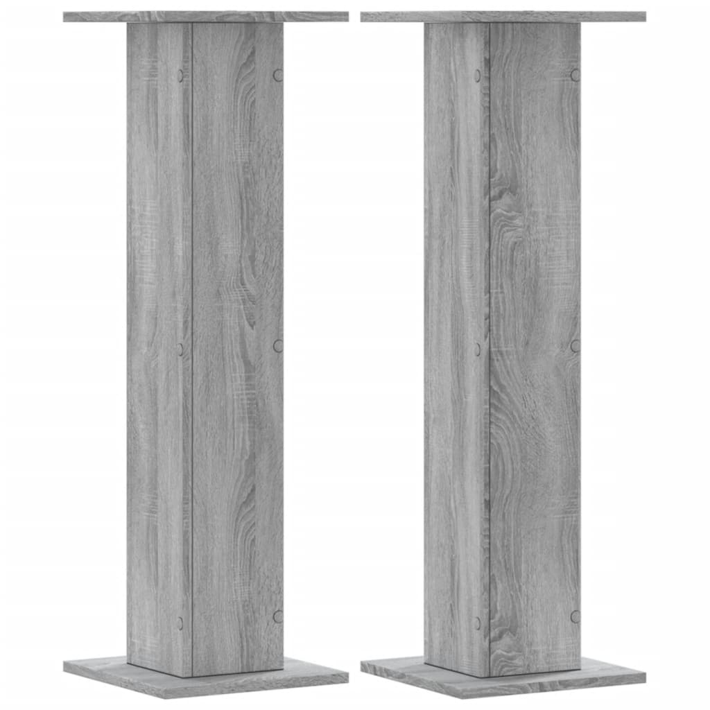 VidaXL Speakerstandaards 2 st 30x30x95 cm bewerkt hout grijs sonoma