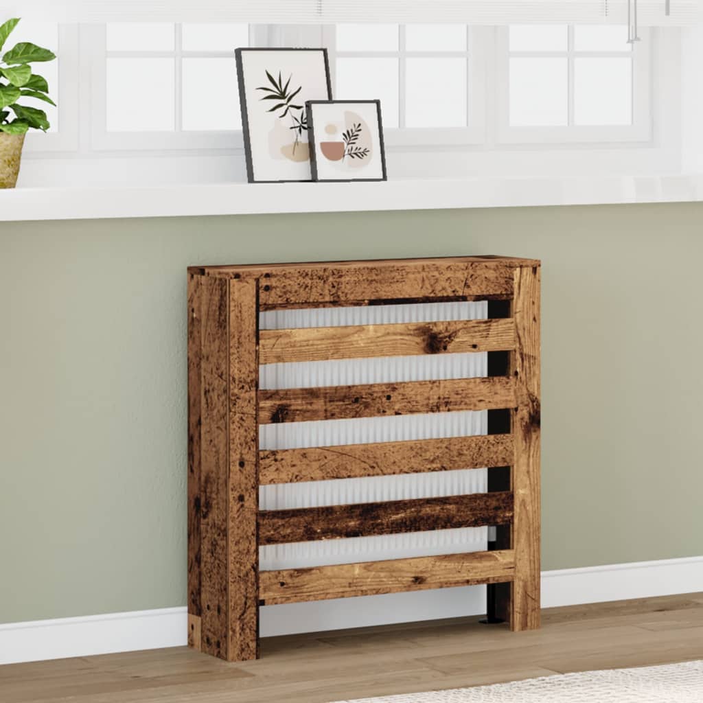 Vidaxl radiatorombouw 78x20x82 cm bewerkt hout oud hout