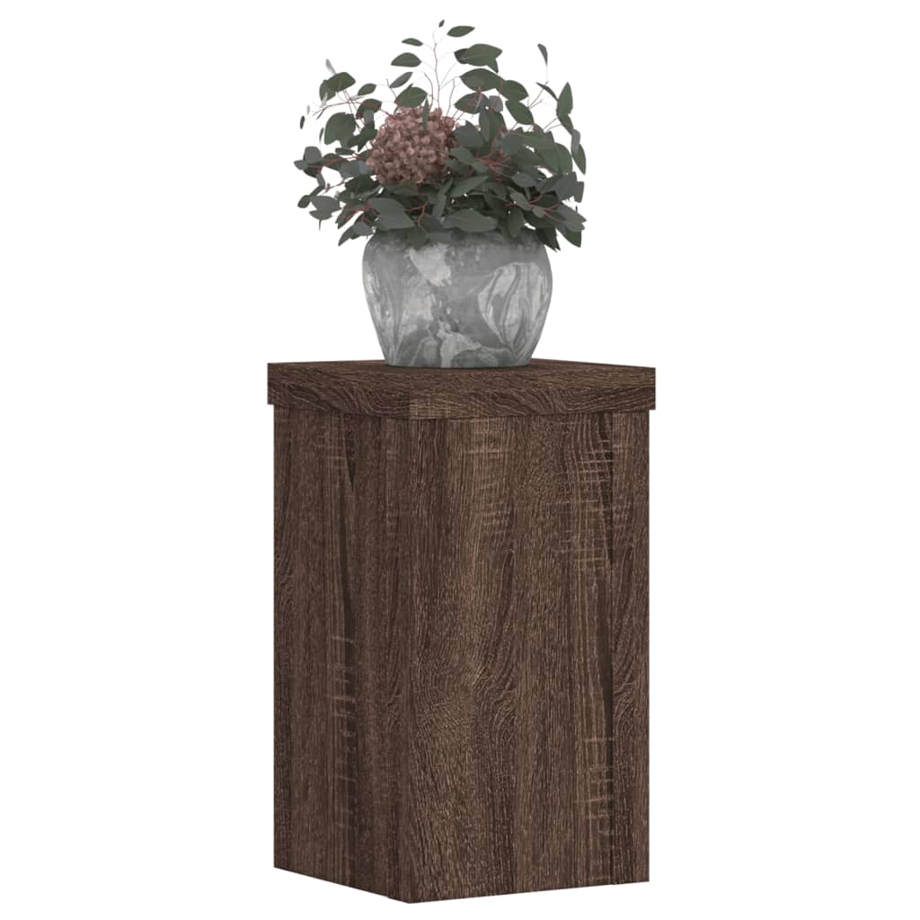 Vidaxl plantenstandaards 2 st 10x10x18 cm bewerkt hout bruin eiken