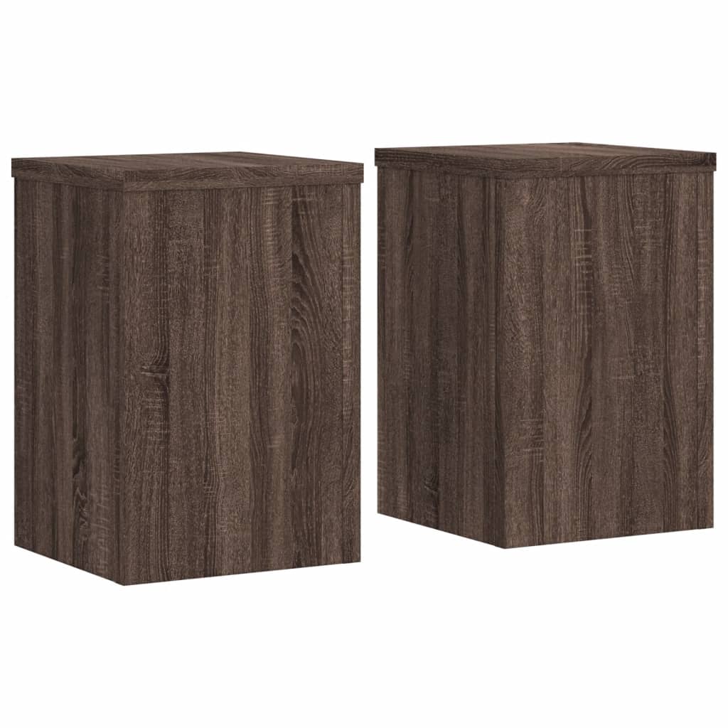 Vidaxl plantenstandaards 2 st 20x20x30 cm bewerkt hout bruin eiken