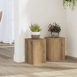 Vidaxl plantenstandaards 2 st 20x20x30 cm hout artisanaal eiken