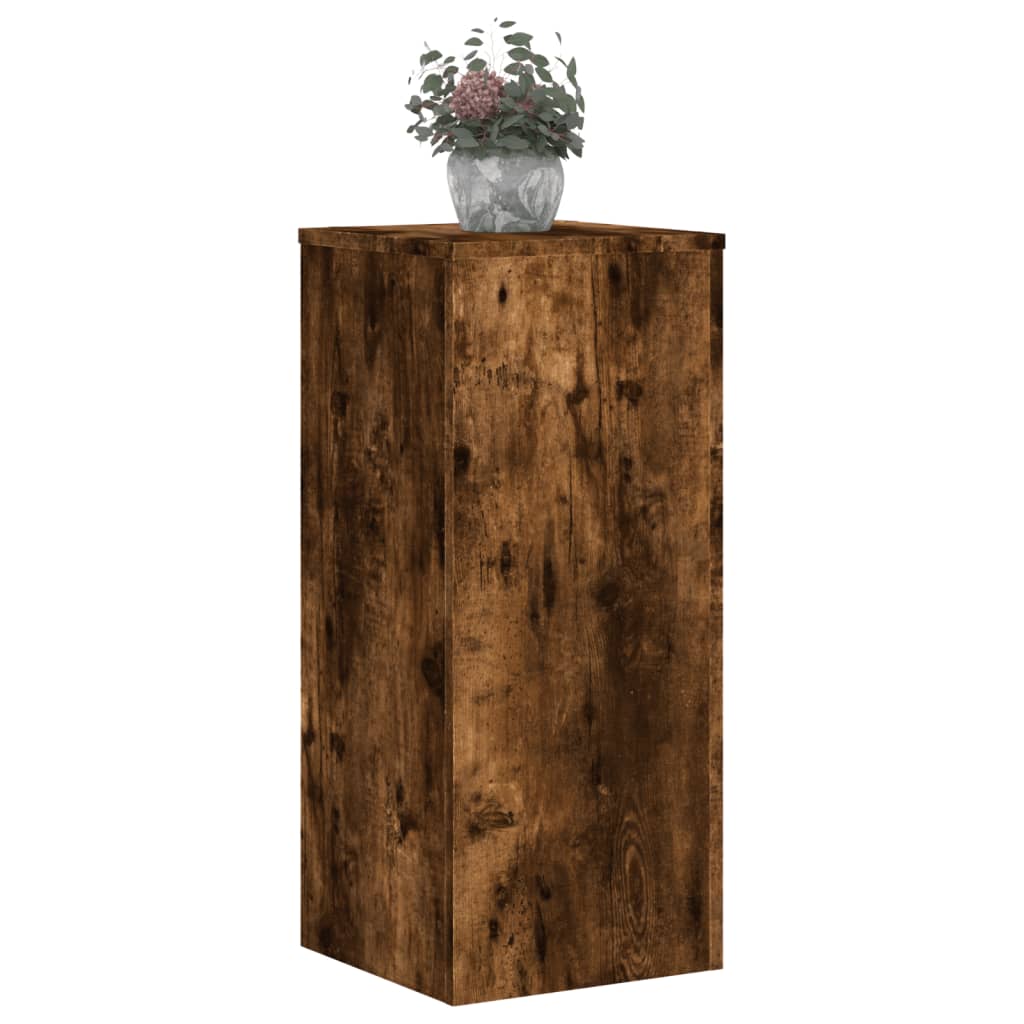 Vidaxl plantenstandaards 2 st 30x30x70 cm bewerkt hout gerookt eiken