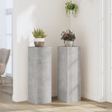 Vidaxl plantenstandaards 2 st 25x25x80 cm bewerkt hout betongrijs
