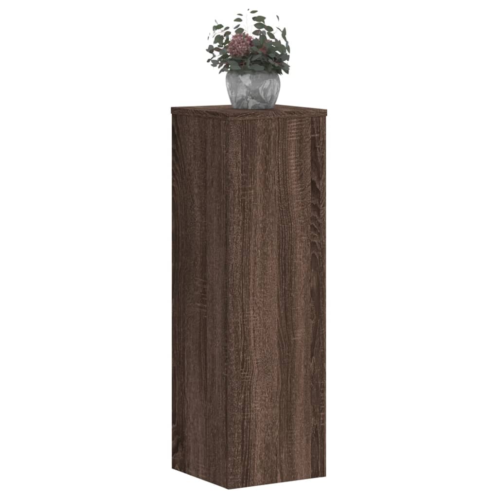 VidaXL Plantenstandaards 2 st 25x25x80 cm bewerkt hout bruin eiken