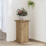 Vidaxl plantenstandaard 33x33x60 cm bewerkt hout artisanaal eiken