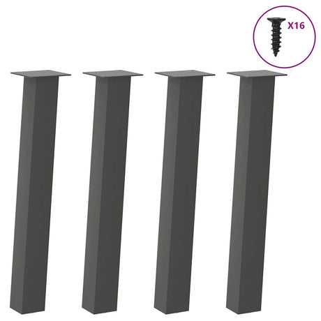 Vidaxl console tafelpoten 4 st 72 cm staal antraciet