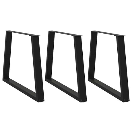 Vidaxl eettafelpoten 3 st v-vormig 90x(72-73,3) cm staal zwart