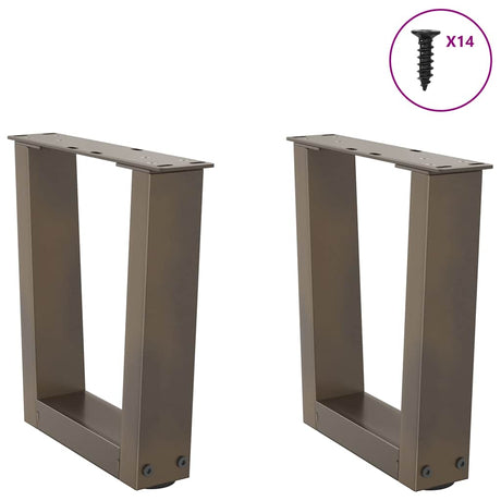 Vidaxl salontafelpoten 2 st v-vormig 30x(30-31,3) cm staal naturel