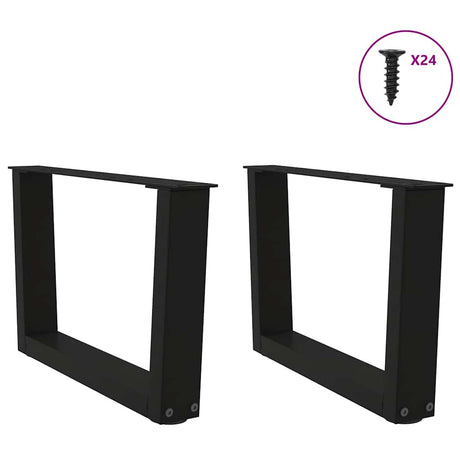 Vidaxl salontafelpoten 2 st v-vormig 60x(30-31,3) cm staal zwart