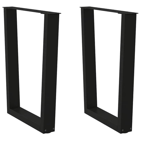Vidaxl eettafelpoten 2 st v-vormig 60x(72-73,3) cm staal zwart