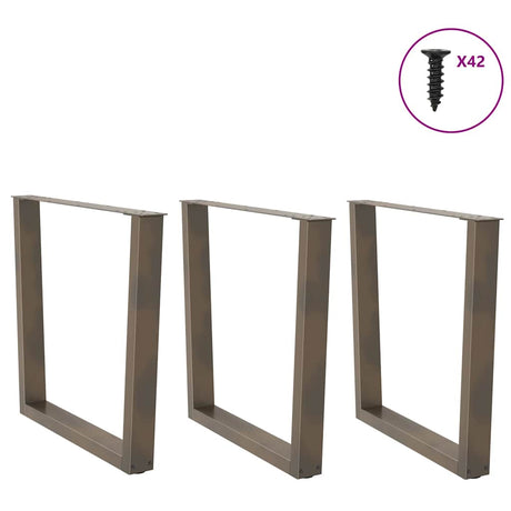 Vidaxl eettafelpoten 3 st v-vormig 90x(72-73,3) cm staal naturel