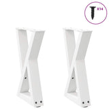 Vidaxl salontafelpoten 2 st 38x(42-43,3) cm staal wit