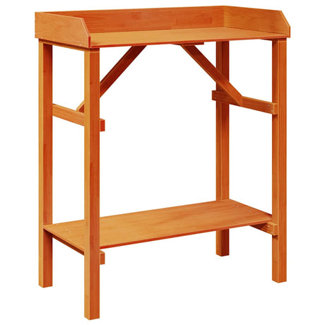 Vidaxl planttafel met plank bruin 75 x 40 x 90 cm massief grenenhout